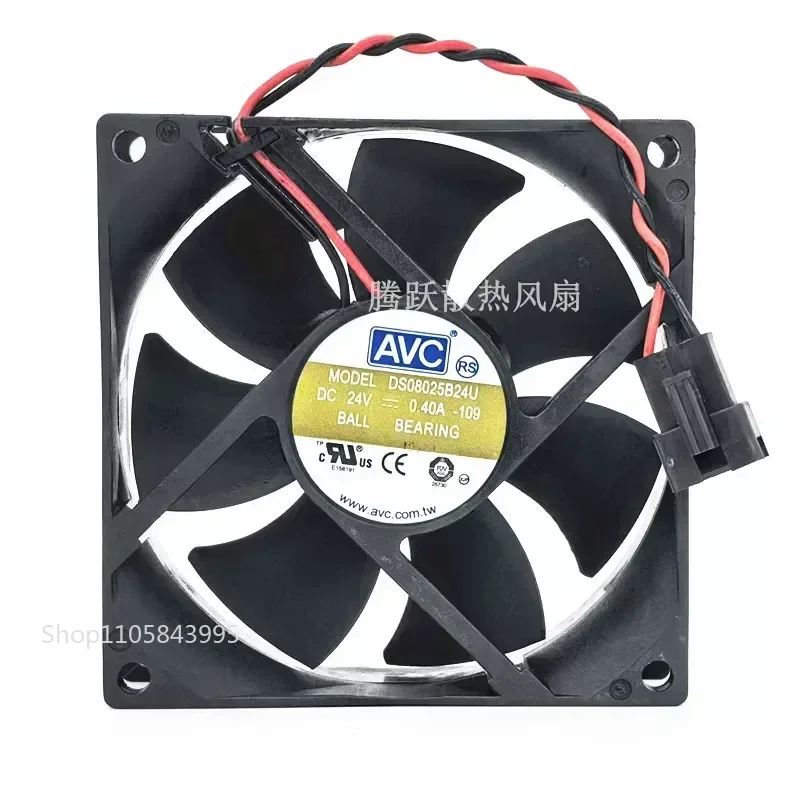 for AVC DS08025B24U 24V 0.4A 8cm Original Fan Suitable for Hitachi Elevator Accessories Inverter Cooling