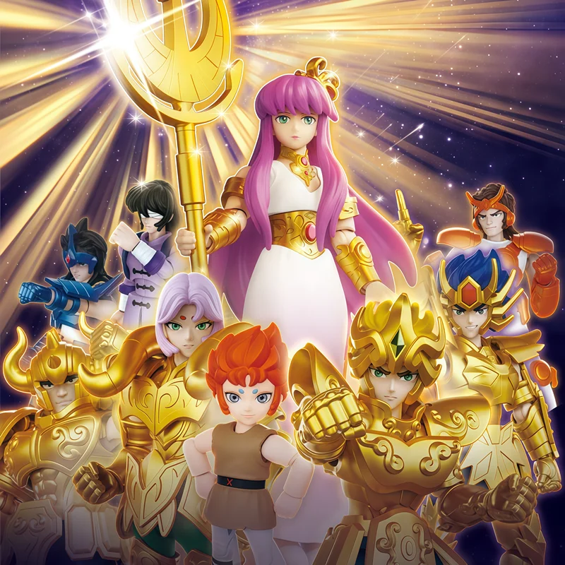 Blokees Saint Seiya Galaxy GV03 Aioria Aries Gold Saint ‌   قناع الموت ‌   أثينا ساجيتا توليمي عمل الشكل صندوق أعمى ألعاب الهدايا