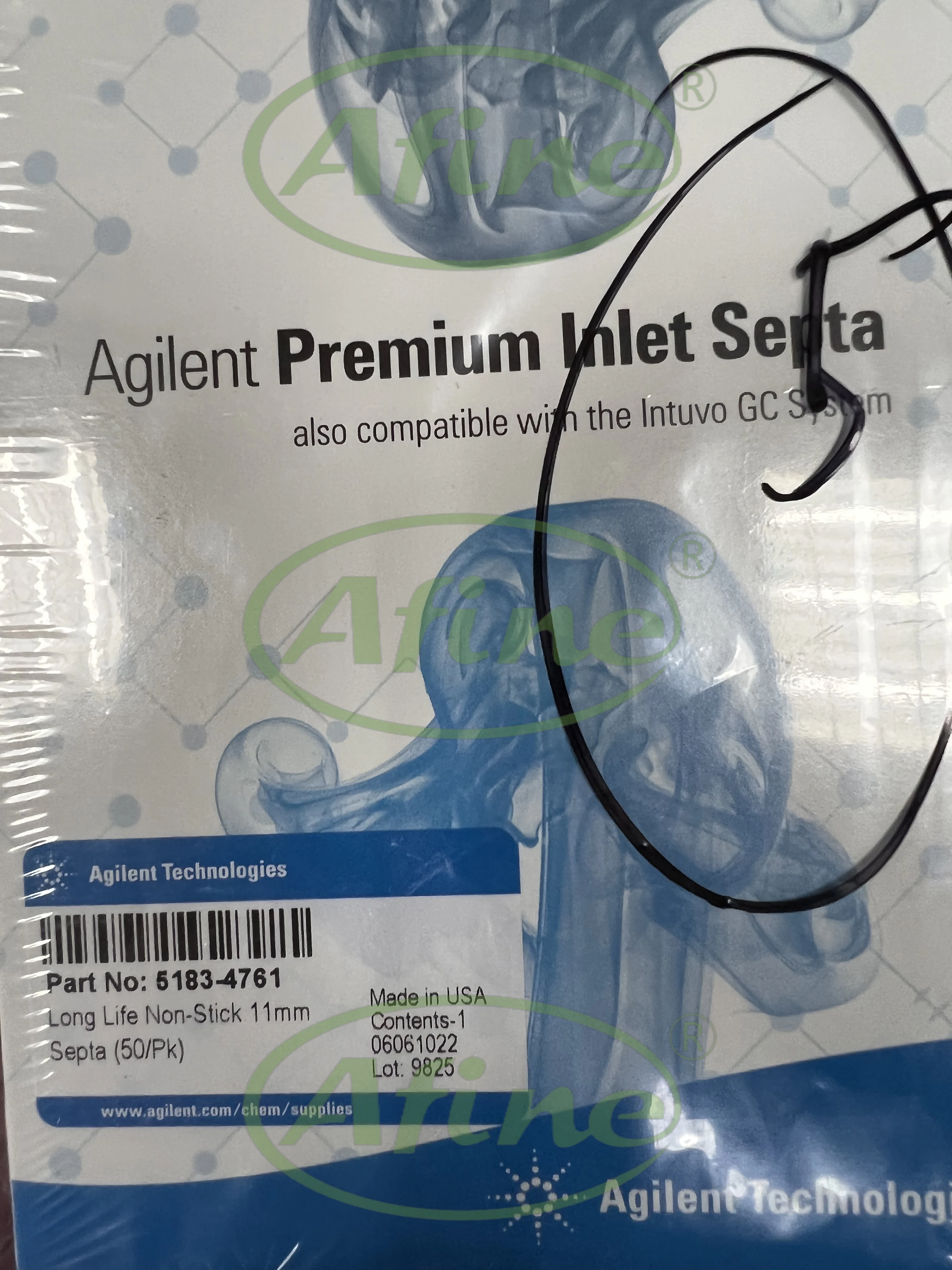 AFINE Agilent 5183-4761 Inlet septa, long-life, non-stick, 11 mm, 50/pk, for 5880, 5890, 4890, 6850, 6890, 7890 GCs