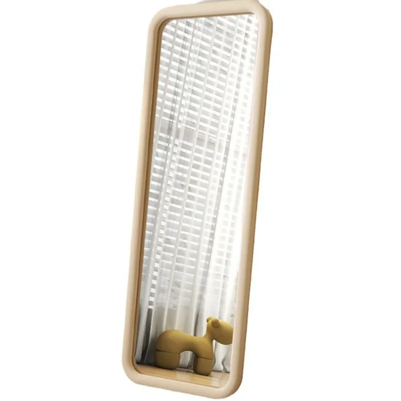 

Flannel full body household floor-to-ceiling wall-mounted dressing mirror bedroom fitting mirror cream wind bedroom