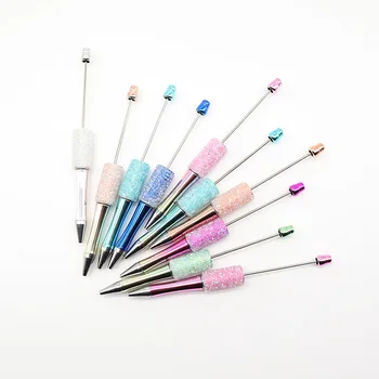 20 piezas DIY cielo estrellado azúcar diamante con cuentas pluma hecha a mano azúcar diamante publicidad promoción bolígrafos con cuentas papelería