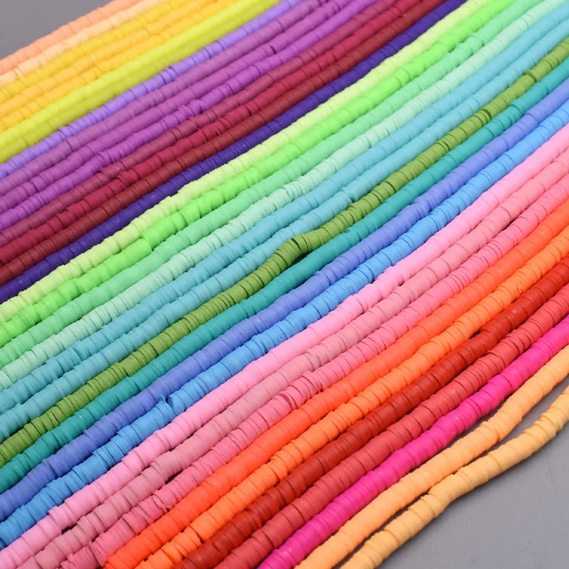 Random 6x1mm 12 Strands A Bag Jelly  Winter Colors Handmade Heishi Disk Loose Spacer Beads for Jewelry Making DIY Bracelets