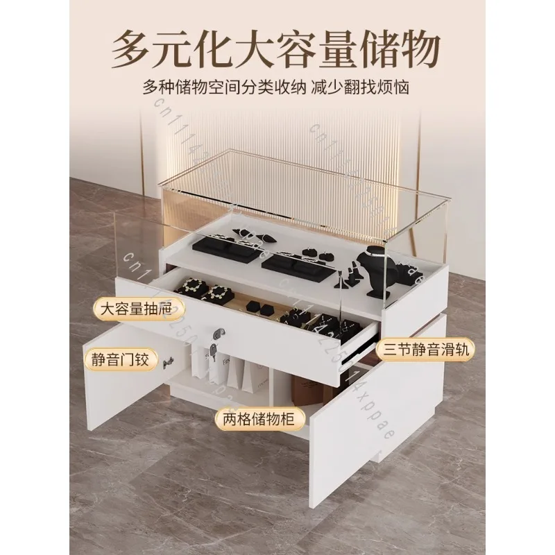 Exhibition Custom Cosmetics Booth Glass Display Cabinet Jewelry Counter Mobile Phone Sample Display Jewelry Shopping Mall