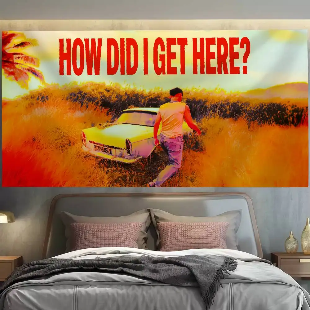 

How Did I Get Here L-Louis T-Tomlinson Flag Decoration Outdoor Picnic Party Home Camping Party Art Hanging Banner