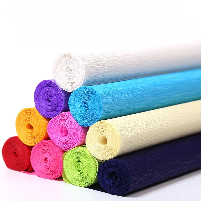 250*25cm Colored Crepe Paper Roll Origami Crinkled Crepe Paper Craft DIY Flowers Decoration Gift Wrapping Paper Craft