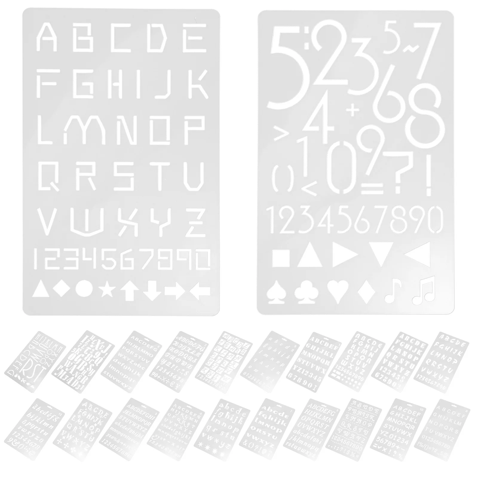 

24Pcs Painting Stencils Alphabet Letter Number Templates Reusable Plastic Stencils for DIY Craft Wall Wood Fabric Art Drawing
