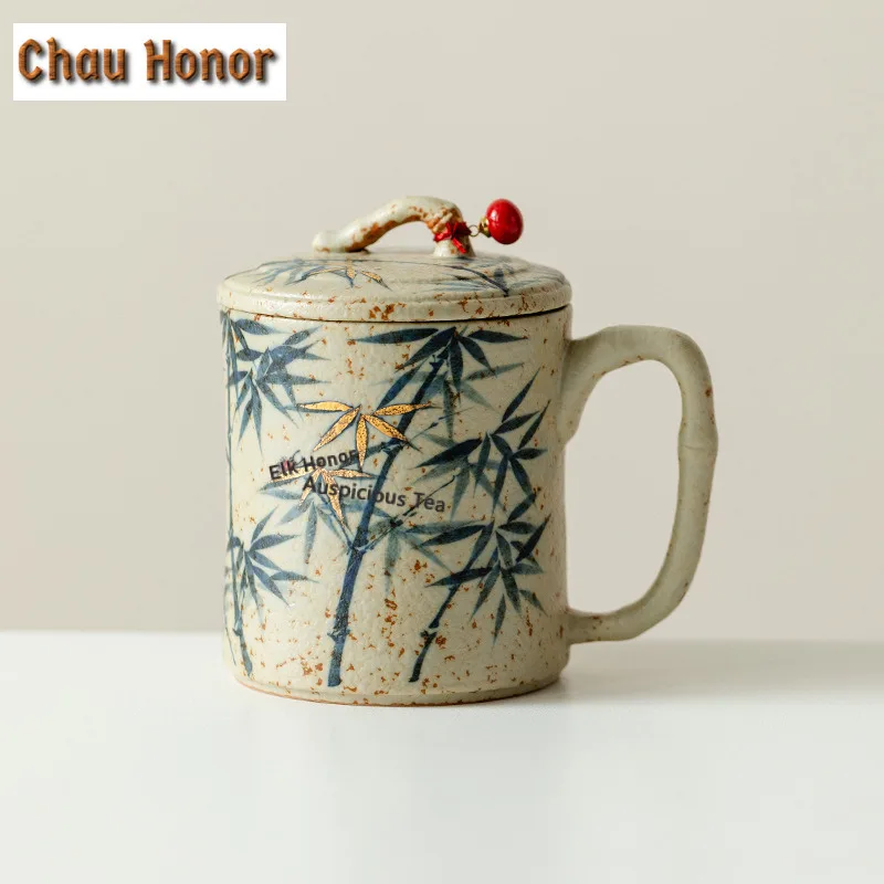 

190ml Hand-painted Green Bamboo Coffee Mug Milk Cup Afternoon Tea Mug Coffee Milk Pot Personal Office Water Cup Drinkware Craft