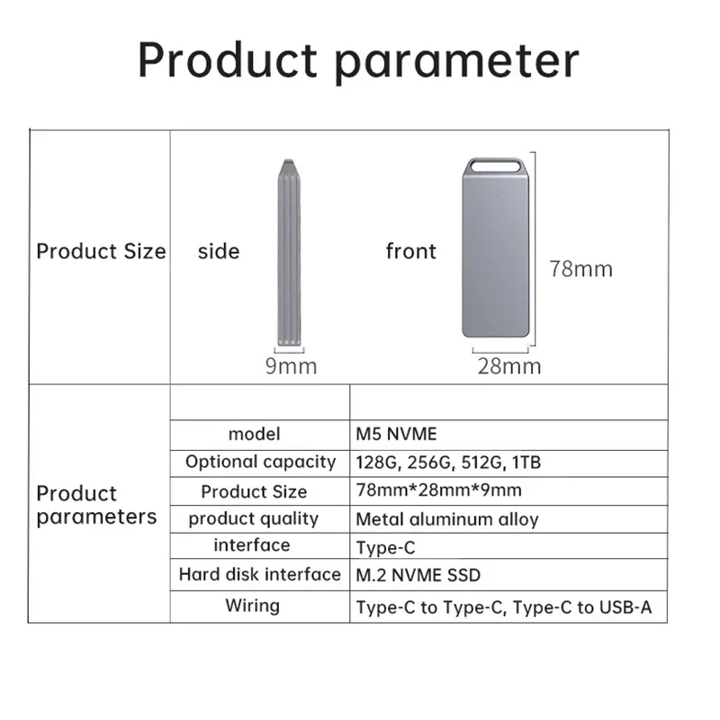 New M.2 Mobile HDD Enclosure NVMe/SATA To USB 3.1 Mini Solid State Hard Disk Box External 2242 Transmission Speed 10Gbps