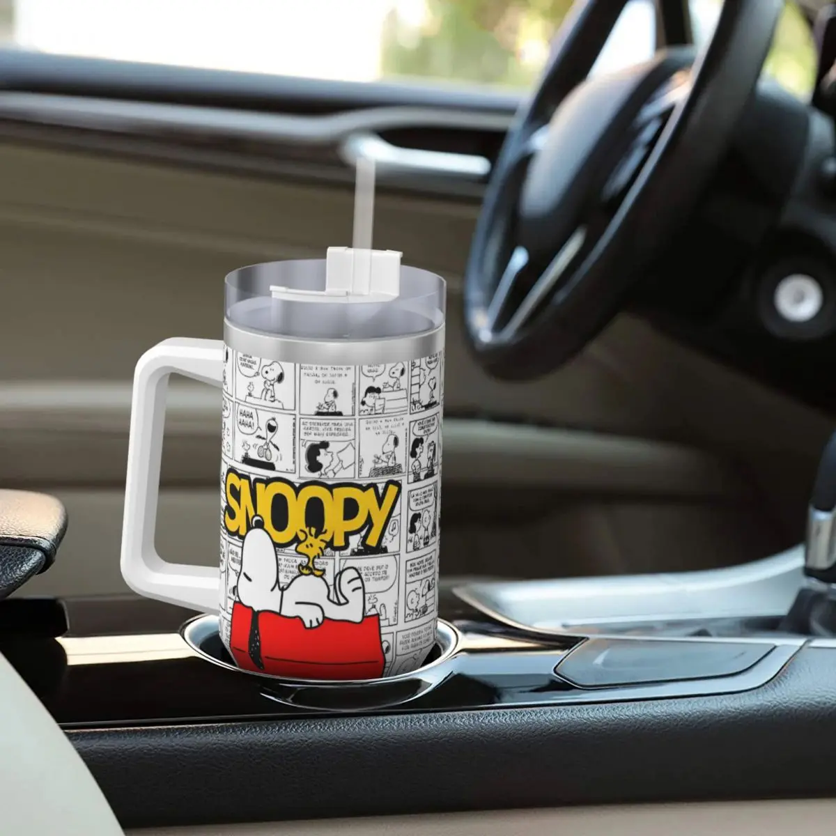 Snoopy Peanuts Tumbler Hot Drinks Water Bottle Portable Stainless Steel Coffee Mug Graphic Travel Mugs Cup