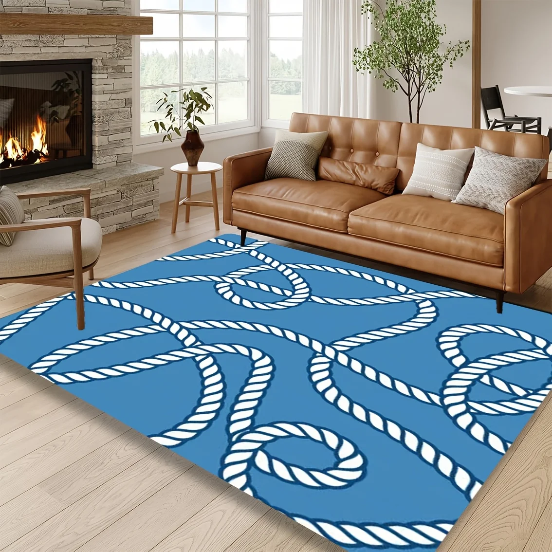 Festive Ocean Adventure Motif Rectangular Rug Decorative Non Slip Door Mat Versatile Accent For Gym Dance Studio Lounge Area
