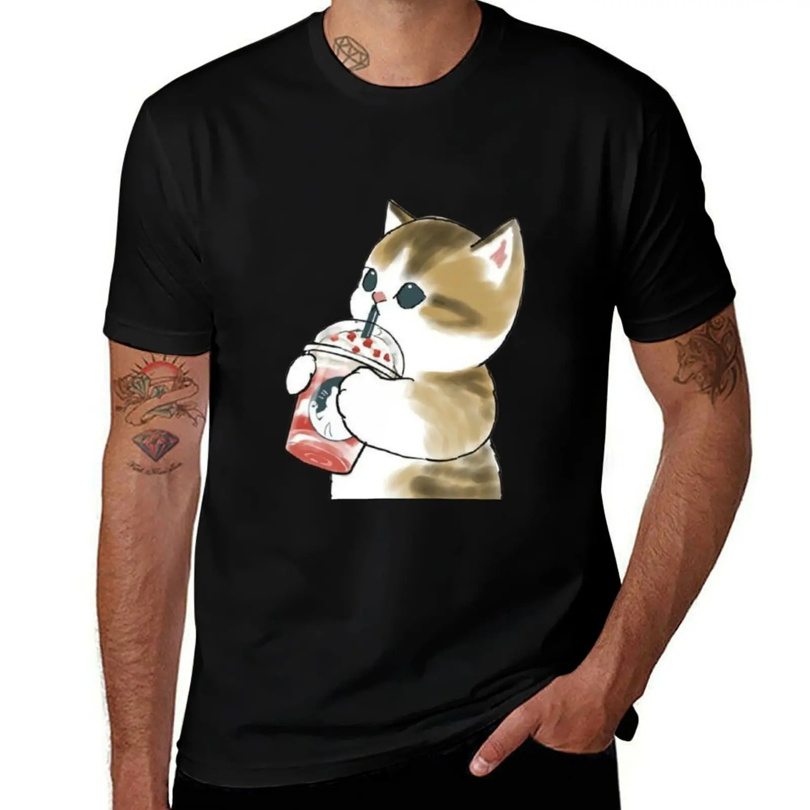 

Mofu Sand cute cat T-Shirt Active Wear Sports T-Shirt for Men