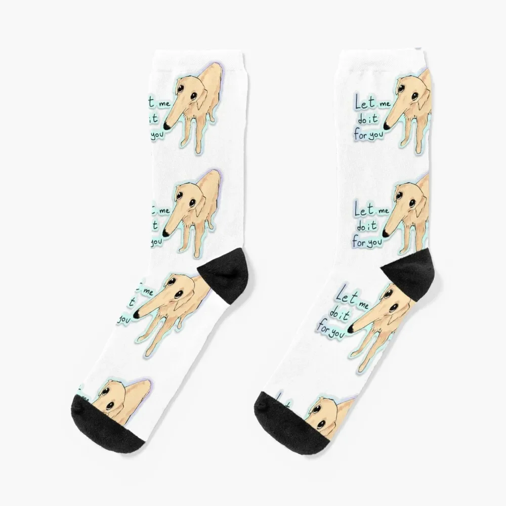 Let me do it for you Borzoi Meme Socks christmass gift with print Men's Toe sports Socks For Men Women's