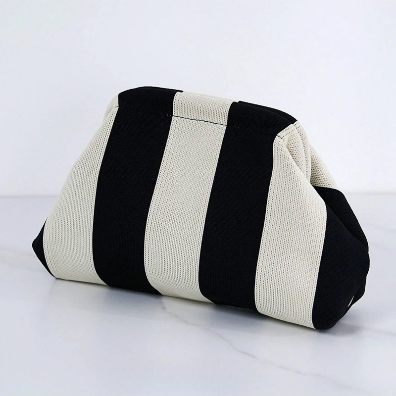 Multi-Purpose Travel Organizer Bag Striped Design |   Handheld Carry-All for Daily Essentials |   Portable Cosmetic Storage Pouch for Home and On-the-Go