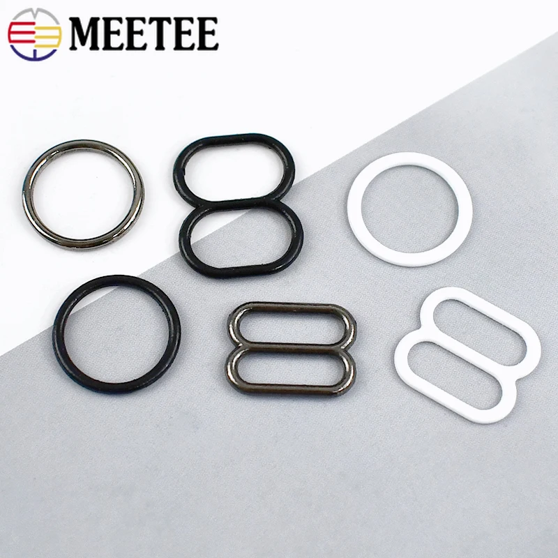 50Sets 6-15mm Metal Buckles Bra Underwear Tri-Glide Slider Clasp Bikini Swimwear Adjust Hook Suspenders Connector Accessories