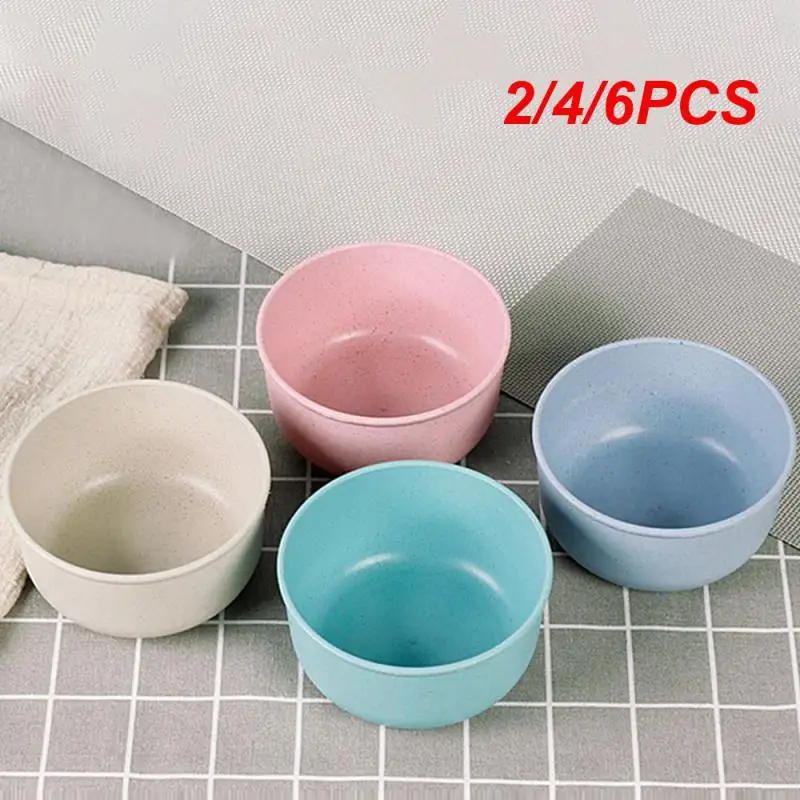 2/4/6PCS Child-friendly Multipurpose Anti-drop Stylish Refined Wheat Straw Dishware Child-friendly Kitchenware Durable