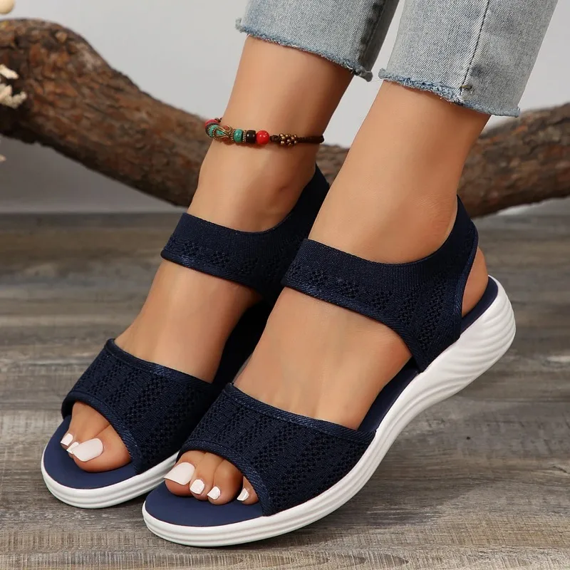 2025 frauen Sandalen Neue Keile Plattform Gemütliche Sandalen Outdoor Strand Casual Elastische Designer Schuhe für Frauen Alias De Mujer