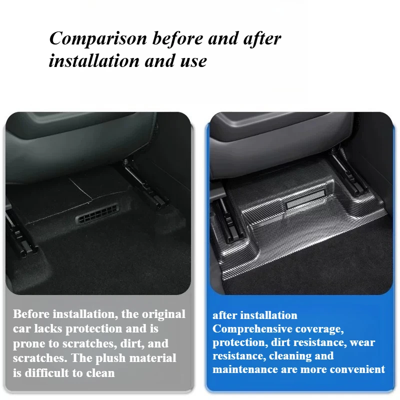 For Zeekr 8X Front and rear carbon fiber patterned protective panels for driver and passenger seats are scratch resistant