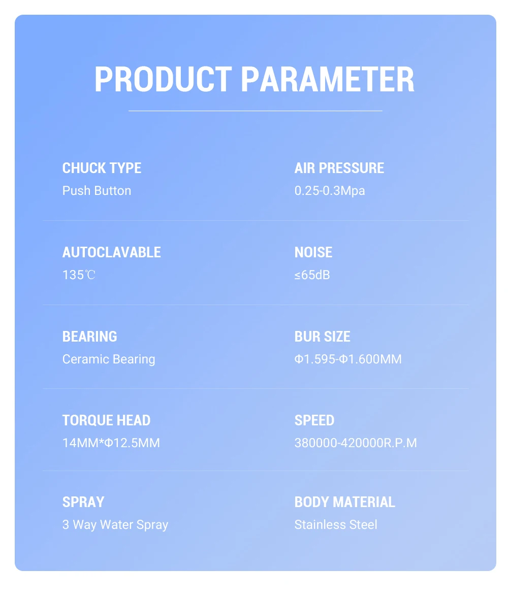 AZDENT Dental High Speed Handstück Keramik Lager Drehmoment Kopf Push Button Triple Wasser Spray 2/4 Löcher Zahnmedizin Werkzeuge – Detail 11