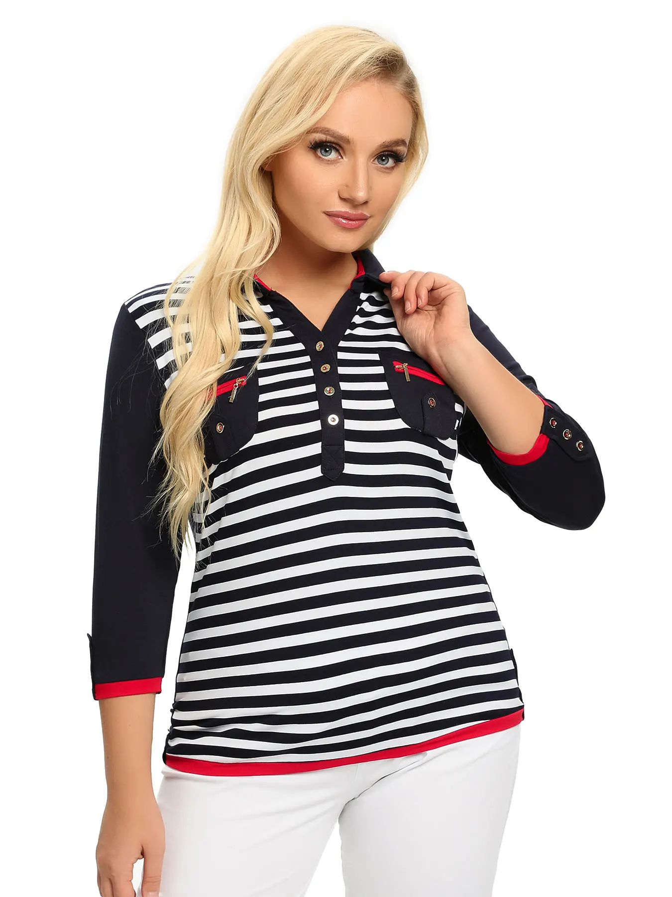 

Женская трикотажная модная рубашка больших размеров на весну и осень