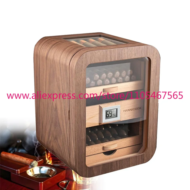 1Pcs electric cigar moisturizer 70 pcs with digital hygrometer, temperature and humidity control