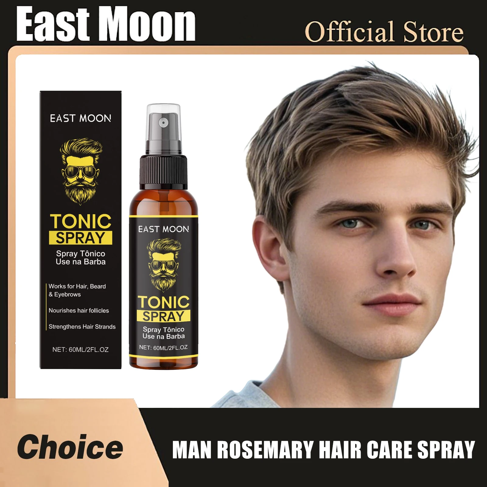 

East Moon Man Rosemary Hair Care Spray Scalp Treatment More Thicker Instant Texture Volume Oil Control Bottles Hair Growth Oils