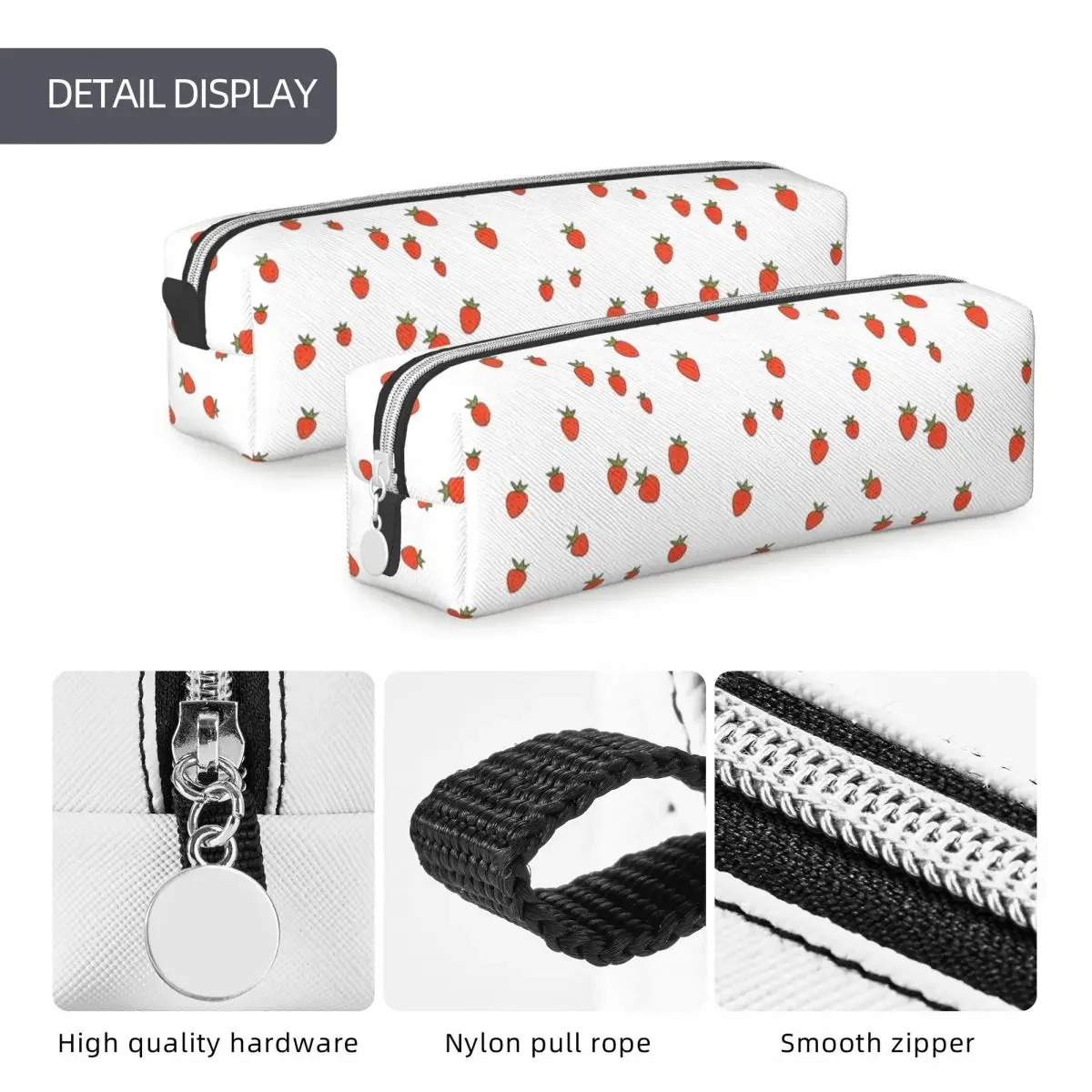 Cute Strawberry Field Pencil Case  Pouch Pen for Girl Boy Big Capacity  Bags School Supplies Gift Stationery