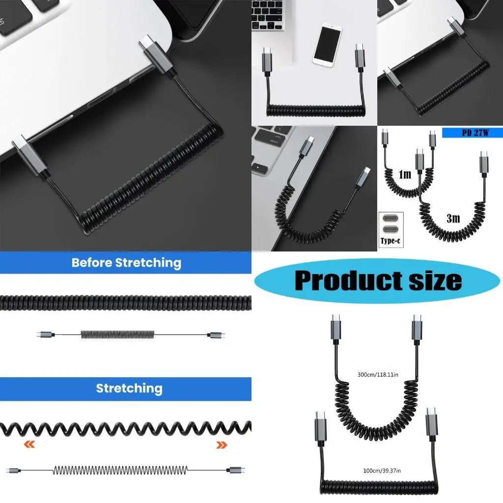 

R53C USB C To USB C Cable Efficient Charging Cable Long Charges Supports 60W Charging for Modern Electronics for Phone 15