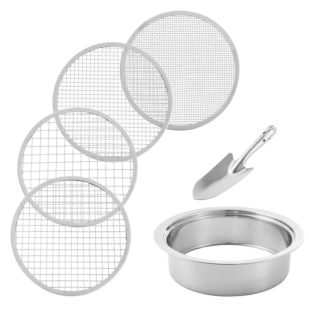 

Stainless Steel Soil Sieve Set: Interchangeable Mesh For Healthy Plants! Gardening And Furnishings Hot Selling Accessories