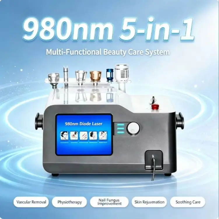 980nm 5+1 Multifunctional Diode Lase System | Professional Vascular Removal & Nail Fungus Treatment Device
