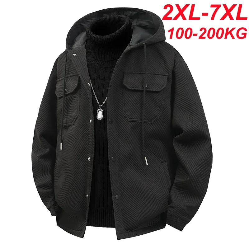 Large Size Men's Oversized Jacket Hooded Spring Coats Male Autumn Sporting Casual Hoodie Big Plus Outerwear 100kg 150kg 200kg