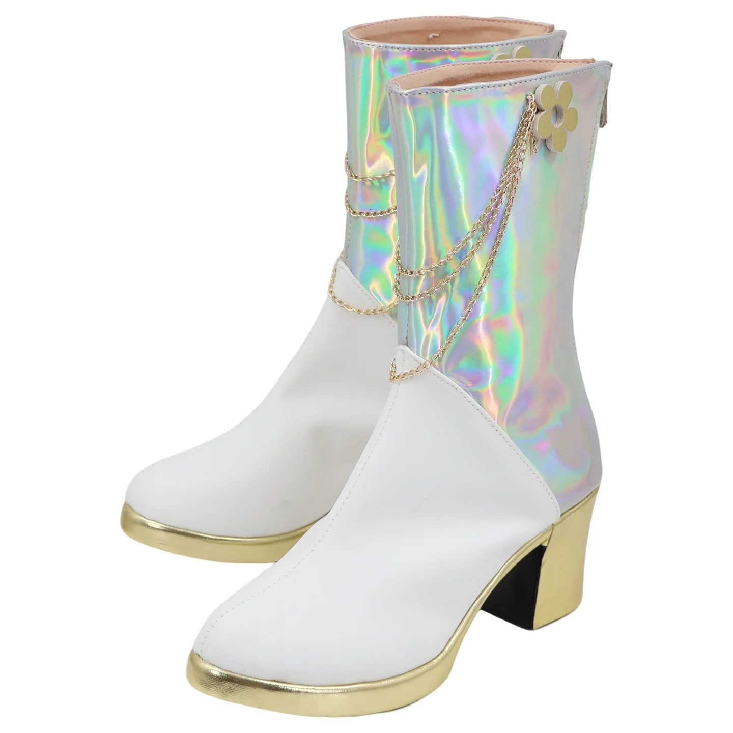 Demon Hunters Mira Anime Cosplay Schoenen Laarzen KPOP Huntrix Wit PU Lederen Laars Voor Vrouwen Mannen Halloween Carnaval Party Props