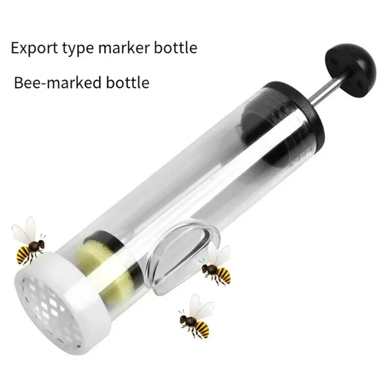 2PCS Queen Bee Mark Cage Marker Bottle Bee Queen Marking Catcher with Plunge Rearing Queen Bee Catcher Beekeeping Tools Supplies