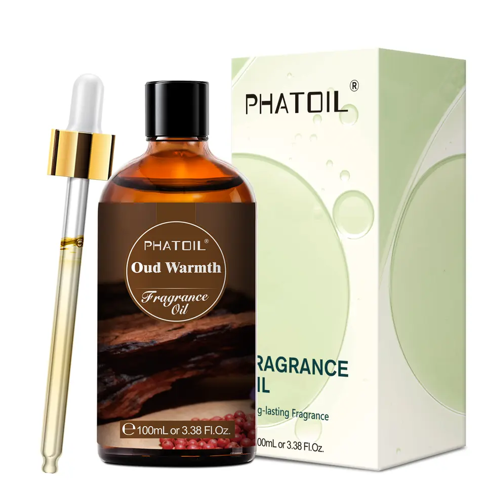 PHATOIL 100 مل زيت عطري برائحة العود الدافئ للمرطب والعلاج العطري من السانتال الدافئ والفانيليا والعنبر والأوركيد الأسود - 2