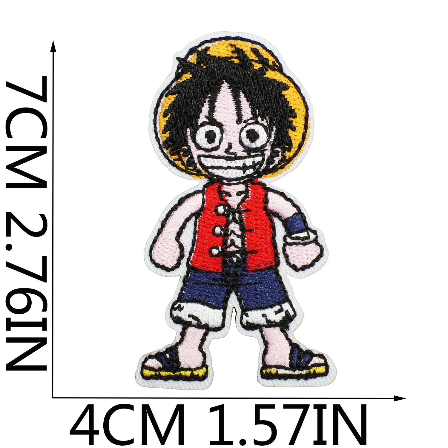 Neue One Piece Stickerei-Aufnäher Kawaii Anime-Figur Luffy für Kleidung Aufkleber für Jacke Cartoon-Dekor Hosen Tasche Kleidung Patch – Detail 9