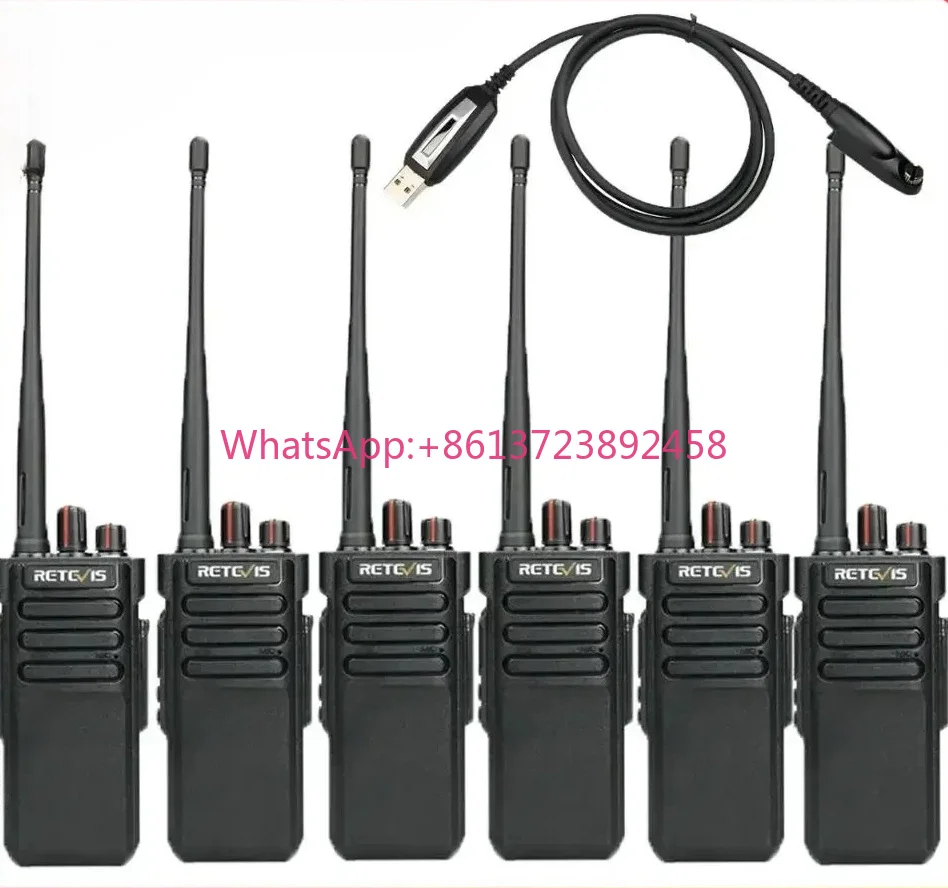 6PACK Retevis RT29 10W Long Range Encryption Walkie Talkie Scrambler UHF400-480MHz 3200mAh Scan Two Way Radio+Programming Cable
