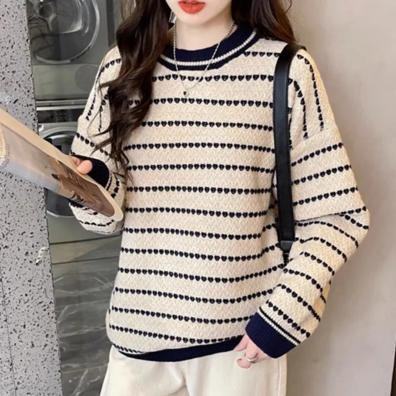 Korean Style Pullovers for Women O-neck Autumn Winter Casual Ins Ulzzang Loose College New Girls Young High Street Cool Knitted