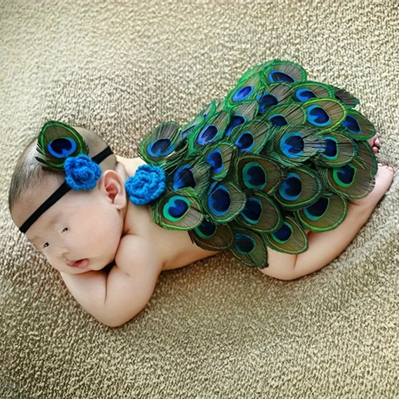 

Peacock Cloak Photography Suitable for Perfect Birthday Gift Halloween Set Newborn Baby Full Animal Props Styling
