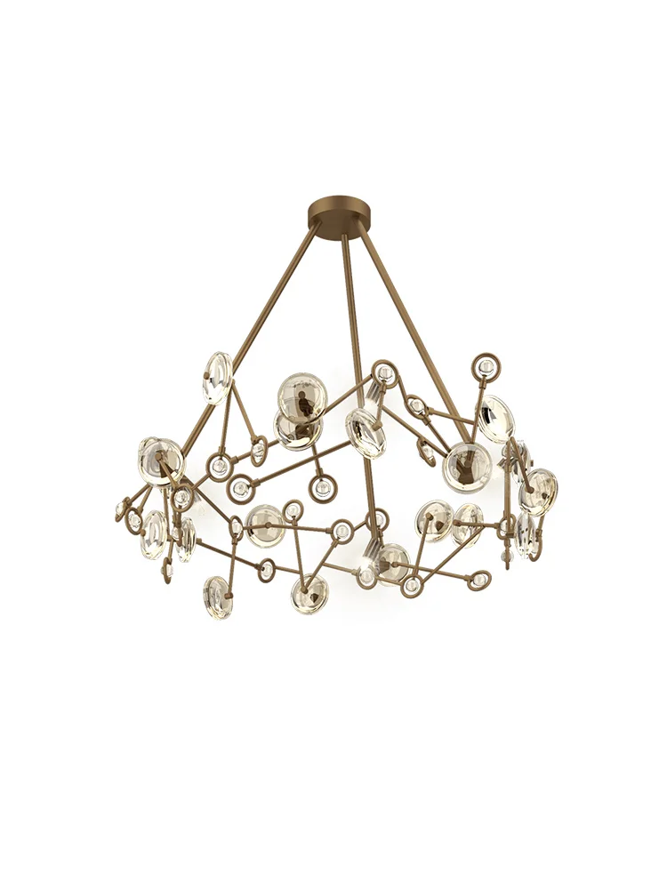 American Modern Retro Chandeliers Textured Understated Luxury Home-applicants LED G9 Dimmable Lights Suspension For Living Room