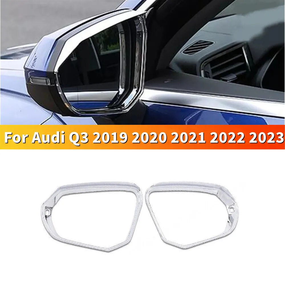

Для Audi Q3 2019-2023 2x автомобильная наклейка ABS внешнее боковое зеркало дождь рамка для бровей отделка декоративные аксессуары автозапчасть хром