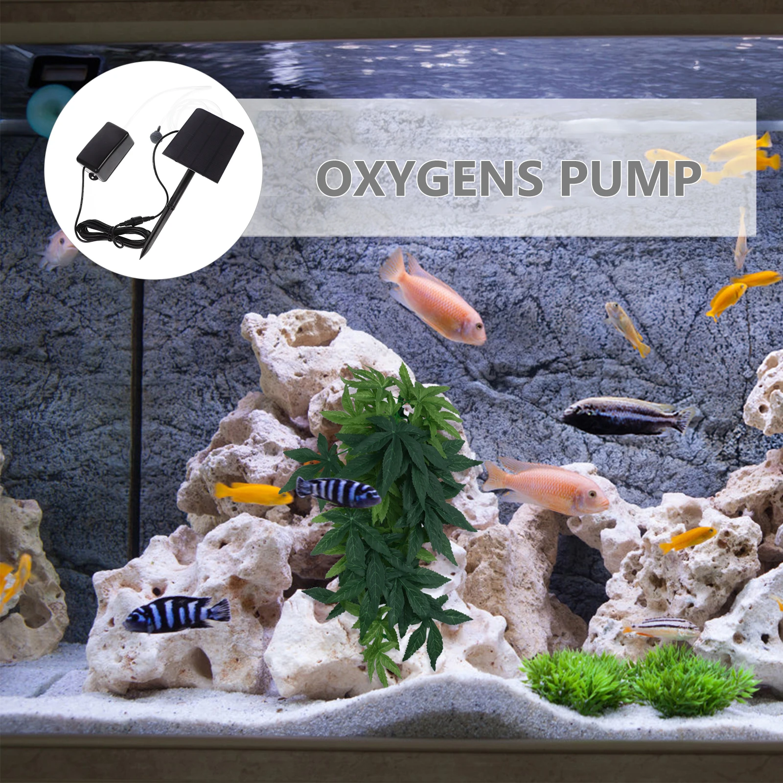 

Fish Tank Air Pump Solar Oxygen Aerator for Pond Oxygenation Silicon Crystal Aquarium