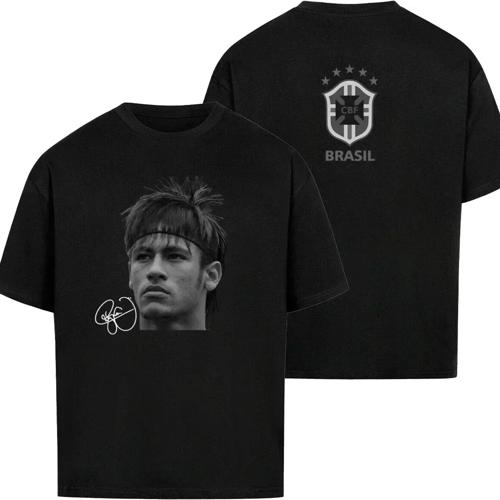 

Summer T-shirt Street Wear Neymar Messi Cristiano Ronaldo Football Superstar Super Printed Short Sleeve American Men Women