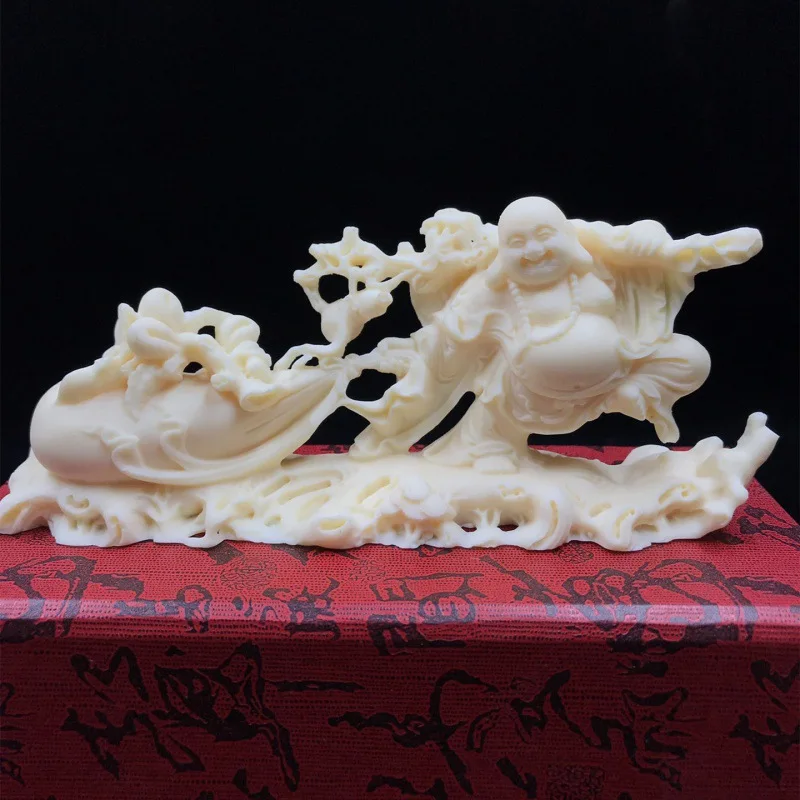 Ivory Nut Carved Prosperous Ornaments Ivory Nut Fu Lu Shou Xi Icing on the Cake Maitreya Crafts Ornaments