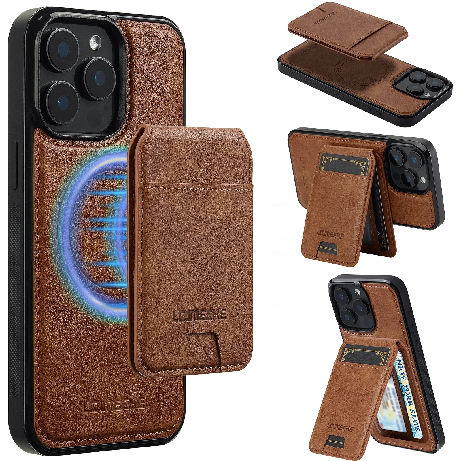 Abnehmbare magnetische 2-in-1-Ledertasche für iPhone 16E 17 1615 14 13 12 11 Pro XS Max Air XR 8 7 Plus SE-Karten-Telefonabdeckung