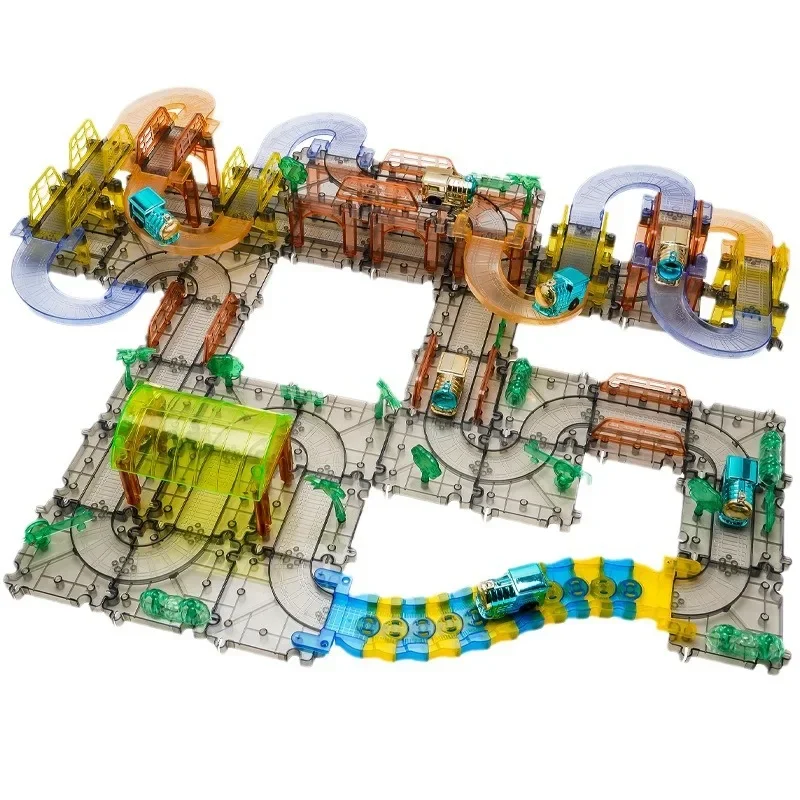 Electric DIY Track Train Set Splicing Interconnect Building Blocks Rail Train Kids Education Assembly Track Trains Boy Girls Toy