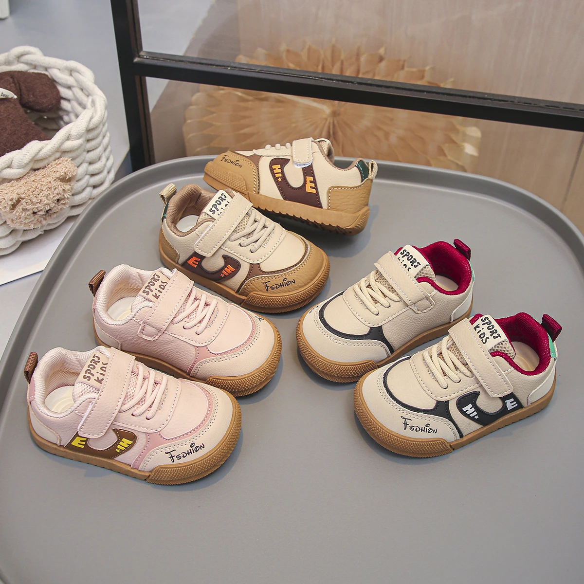 2026 Spring and Autumn Children's Sneakers Non-slip Fashion Design Breathable Casual Shoes for Boys Girls Toddler Shoes 18-26