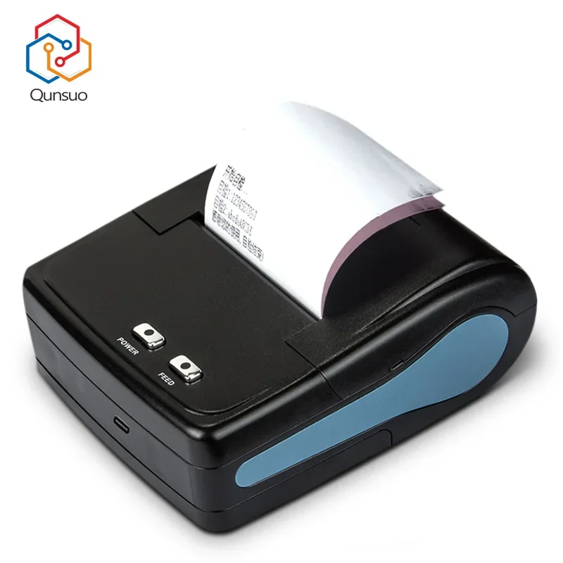 QS-5802 58mm Handheld Dot Matrix Printer Mini Portable Dot Matrix Receipt Printer Double Layer Carbon Free Copy Paper Printer