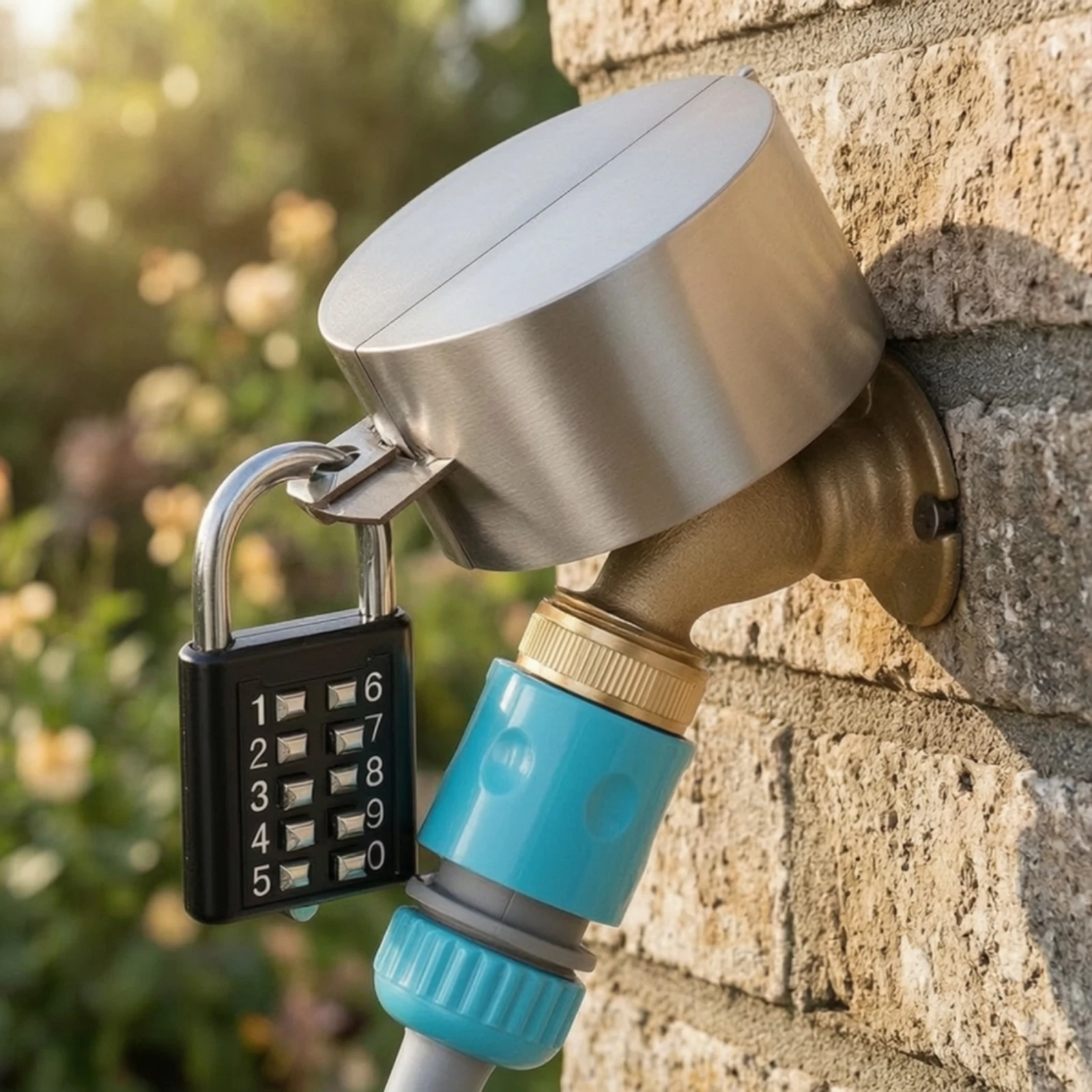 Faucet Lock Cover with Combination Lock Weatherproof Outdoor Tap Protector for Homeowners, Vacant Properties