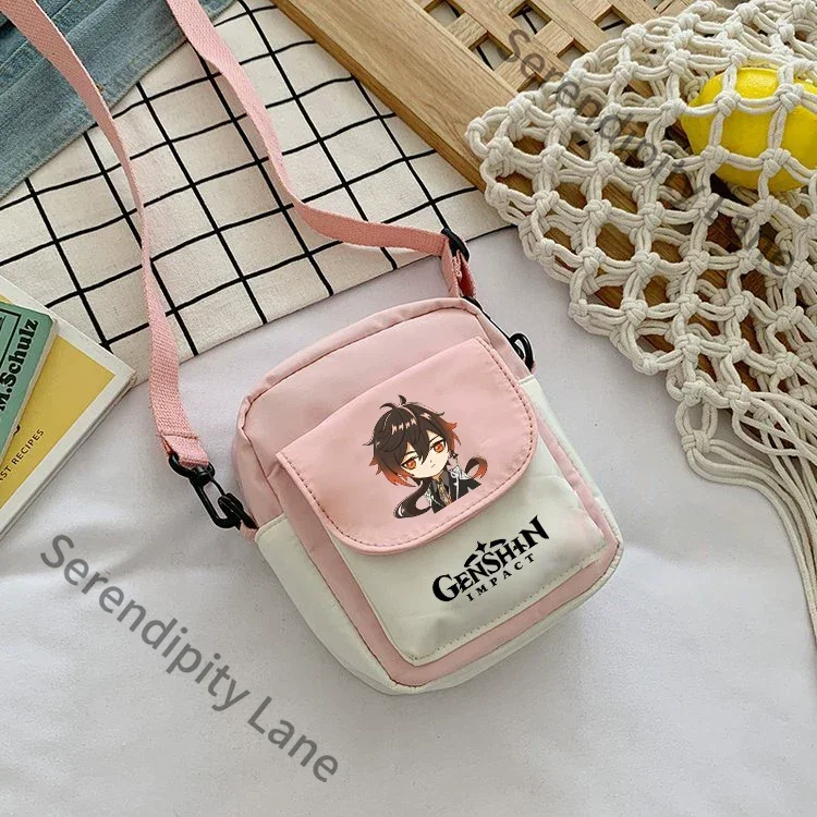 Genshin Impact Cospaly Zhongli Game Merch Mini Crossbody Travelling Bag Backpack Quadratic Element Student Birthday Present