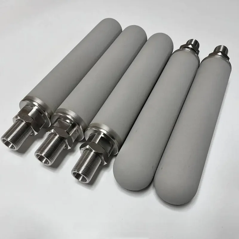 Stainless Steel Sintered Filter Cartridge for Filtration, Diameter 60mm Length 280mm Thickness, 2mm, Precision Optional 5-80um