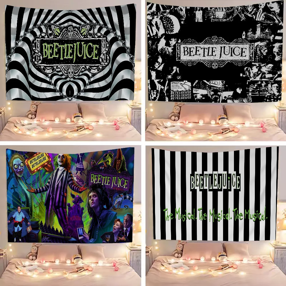 Tim Burton Horror B-Beetlejuice Sandworm impreso tapiz de pared grande barato Hippie tapices colgantes de pared Mandala decoración del hogar
